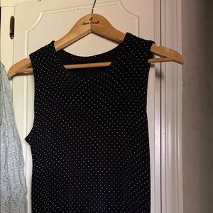 Super long super slinky black polka dot maxi dress
